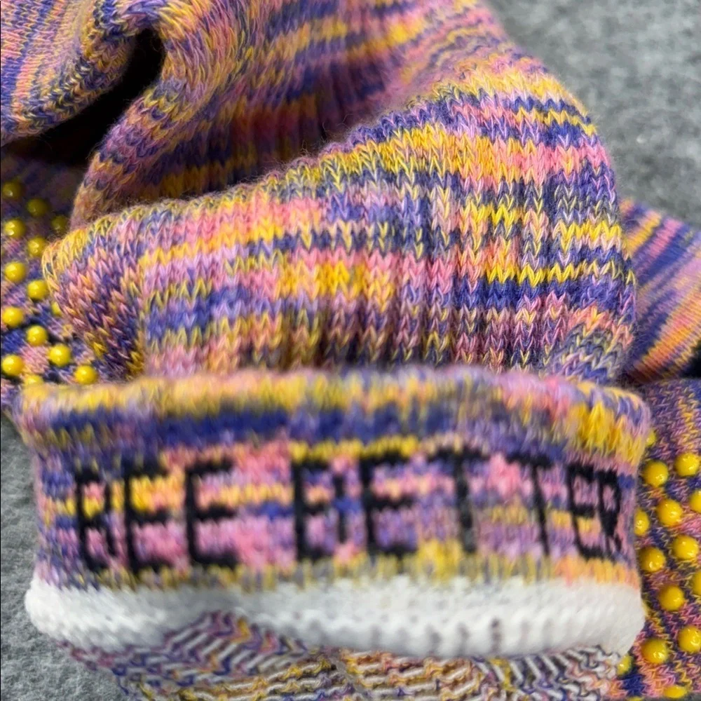 Bombas Grippers Space Dye Calf pink purple yellow marble Socks Med